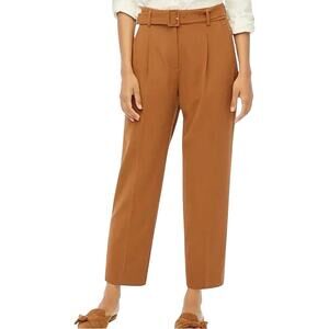 NWOT J.Crew Factory Belted Straight-Leg Trouser Dress Pant In Brown 2 Petite